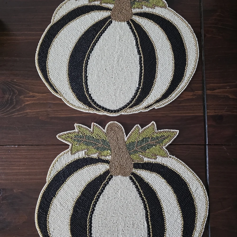 MacKenzie-Childs Tuxedo Pumpkin Placemats - Set of 2 - Picture 3 of 13